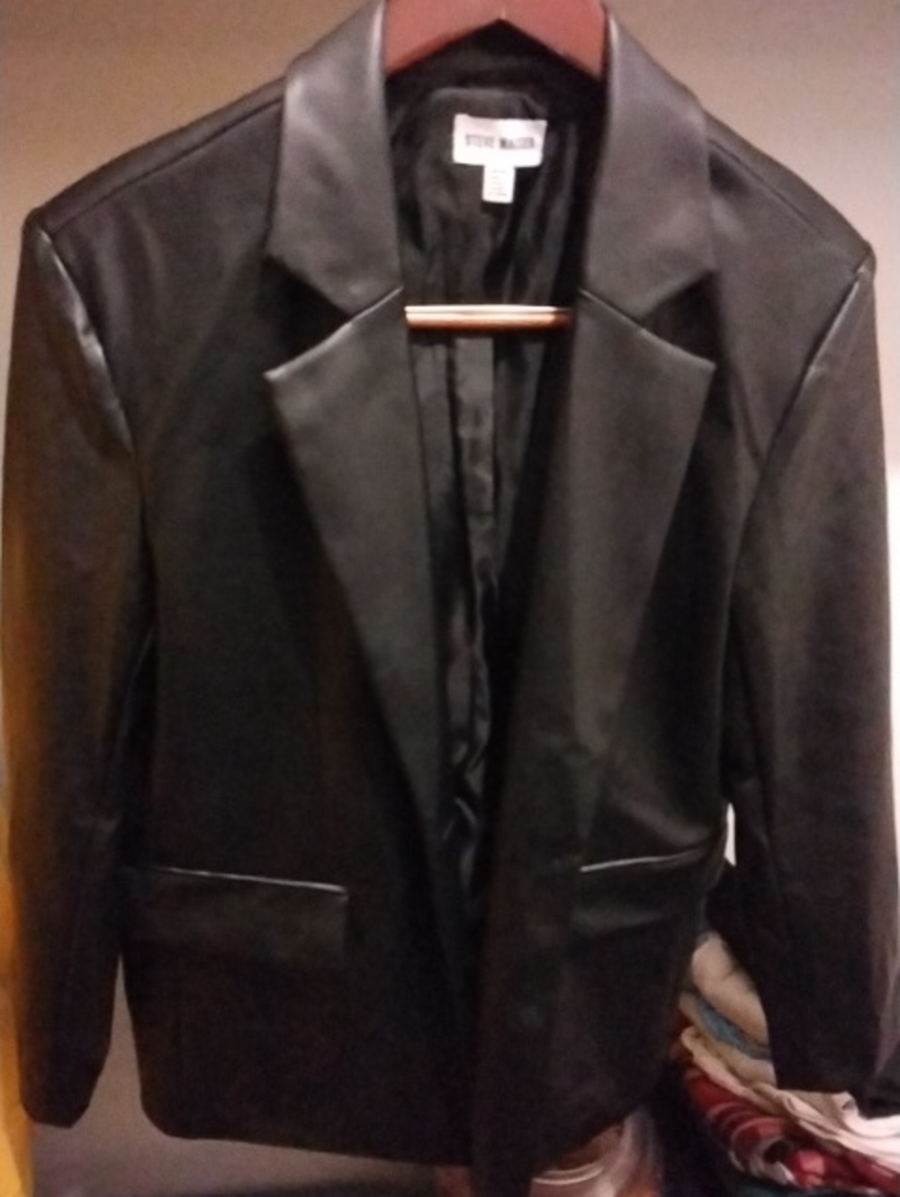Steve Madden Black Leather Blazer Jacket
